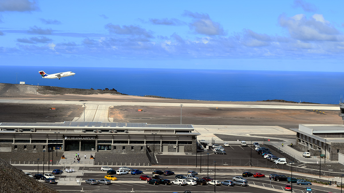 St Helena Airlink plane take off