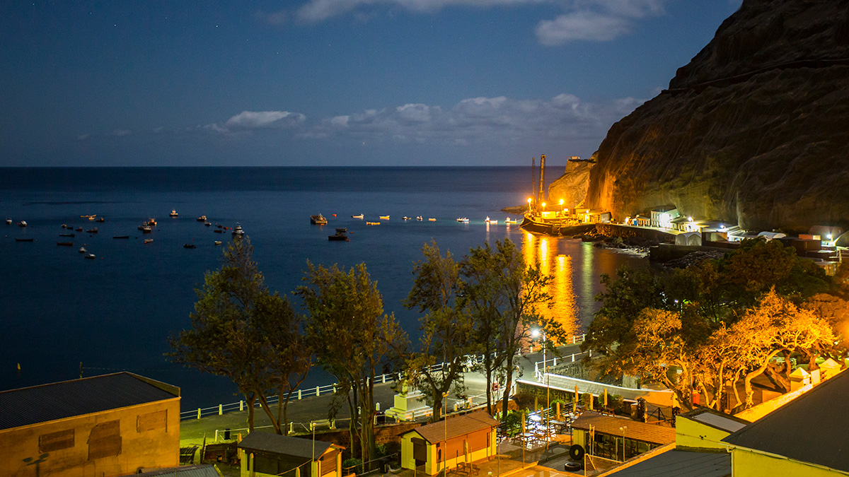 St Helena James Bay at night